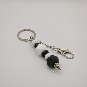 Black and White Geometric Keychain/Bag Charm